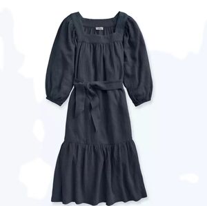 Summersalt dark gray cotton cottagecore square neckline ruffle maxi dress size M